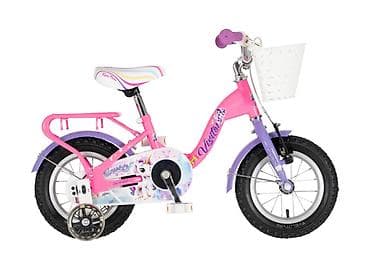 lanac za bicikl: Bicikl kids Visitor Unicorn 12" V-brake + kontra, 95–115 cm (12") — 2