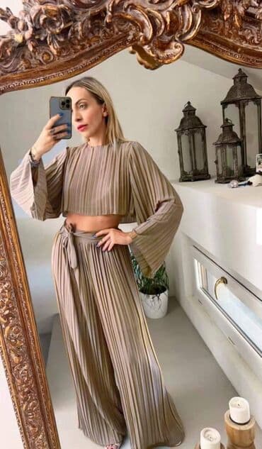 kako ispeglati plisiranu haljinu: Komplet plisirani 3000 r.d — 1