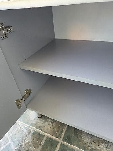 ormari forma ideale cene: 2 Siva dvokrilna ormana sa policama - Materijal: pločasti materijal — 9