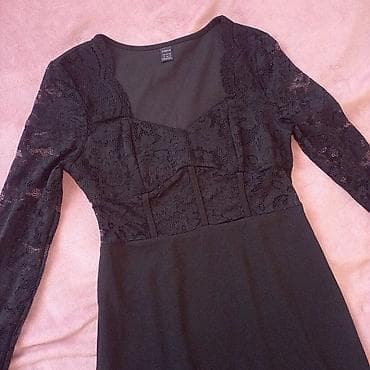 simi cipele: Crna mini haljina sa čipkom – SHEIN - Model: uska silueta, mini — 2