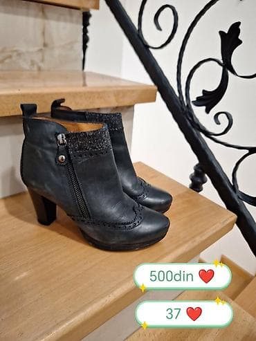 štikle novi sad: Kožne ženske ankle čizme, broj 37. - Materijal: prava koža spolja — 2