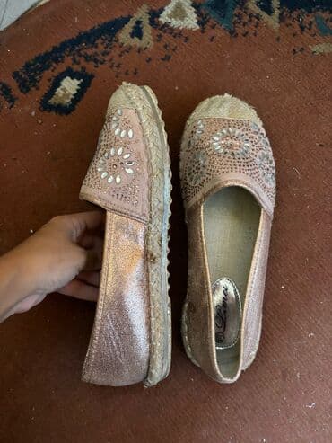 srebrne cipele: Espadrilles, 39 — 2