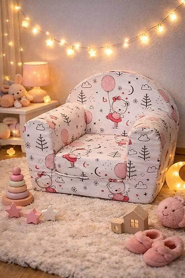 stalak za baldahin: Mala fotelja 🪑 Dimenzije: 55×45 cm ✨ Sedeći deo: 30×30 cm 🛏️ — 3