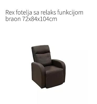 Rex fotelja sa relaks funkcijom – braon, dimenzije 72 × 84 × 104 cm