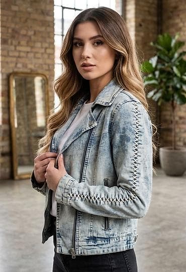 Ženska teksas jakna – svetlo ispran denim - Materijal: klasičan