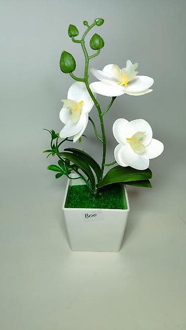 Kućni dekor: Dekorativna veštačka orhideja u saksiji - Realistična bela orhideja — 4