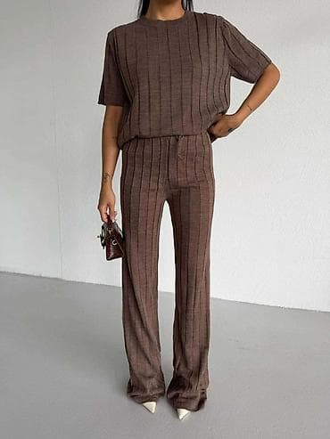 zenski svecani kompleti: Komplet kvalitetna siroka rebra sa elastinom.Dvodelni set:tunika — 5