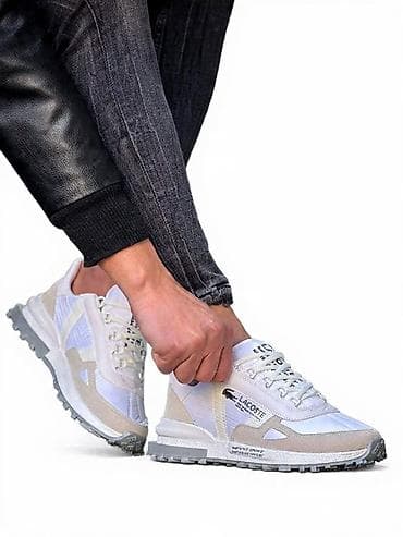 Lacoste muške patike – bele/boja peska - Retro-runner silueta sa