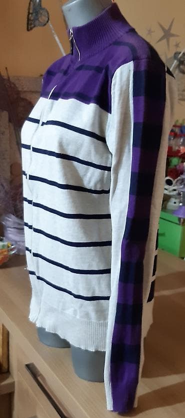 Lične stvari: Duks/džemper na rajsferšlus CABIN, prugasti dizajn. - Veličina: XL - — 2