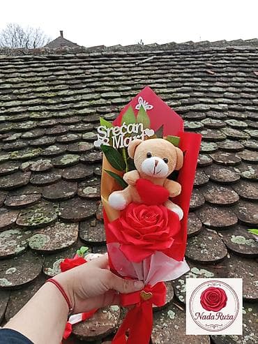 dijamantska ruza: Buket od veštačkih ruža sa dekoracijom – “Nada Ruža” - Raskošni — 6