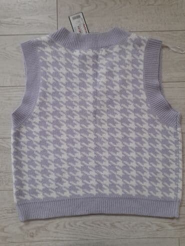 Women's Sweaters, Cardigans: S, Wool, Short, Plaid — 2