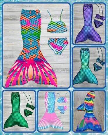kabanice za devojcice: 🧜🏼‍♀️ Sirena trodelni kupaći kostimi 🥰 Veličine od 2 do 14 godina — 7