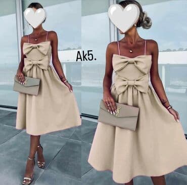 c a haljine 2022: M (EU 38), color - Beige, Cocktail, With the straps — 1