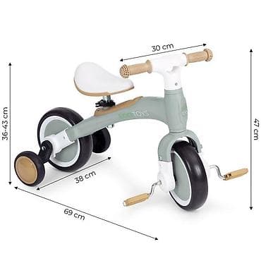 ranac sa imenom: Ecotoys balans bicikl sa pedalama i pomoćnim točkovima 3u1 – green — 5