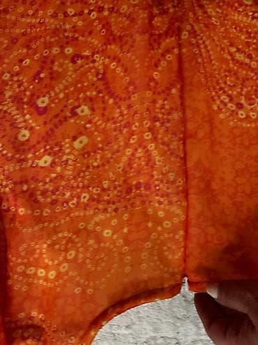 Haljine: Ženska haljina – narandžasta, midi/dužina do članaka, lepršava - — 4