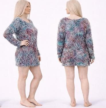 polo kosulja: Ženski pleteni džemper-tunika sa dugim resama - Model: duža — 1