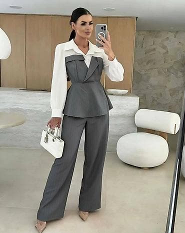 Ženski dvodelni komplet – košulja i pantalone na pruge - Dizajn na lalafo.rs Ženski dvodelni komplet – košulja i pantalone na pruge - Dizajn