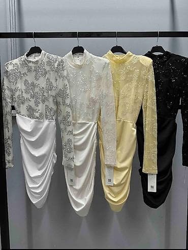 haljina od tvida zara: Haljina elegantna sa štrasom i dugim rukavima. - Gornji deo: providan — 2