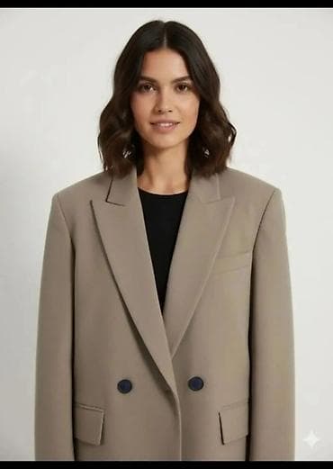 Ženski sako – oversized kroj - Boja: bež/peščana - Kroj: duži
