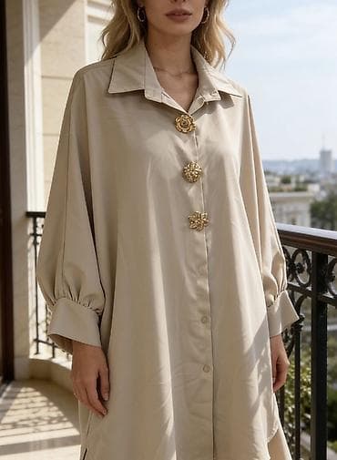 ❤️Ženska košulja-haljina sa ukrasnim dugmadima - Kroj na lalafo.rs ❤️Ženska košulja-haljina sa ukrasnim dugmadima - Kroj