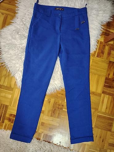 Muška obuća: Ženske elegantne pantalone – kraljevsko plave - Model: ravna nogavica — 1