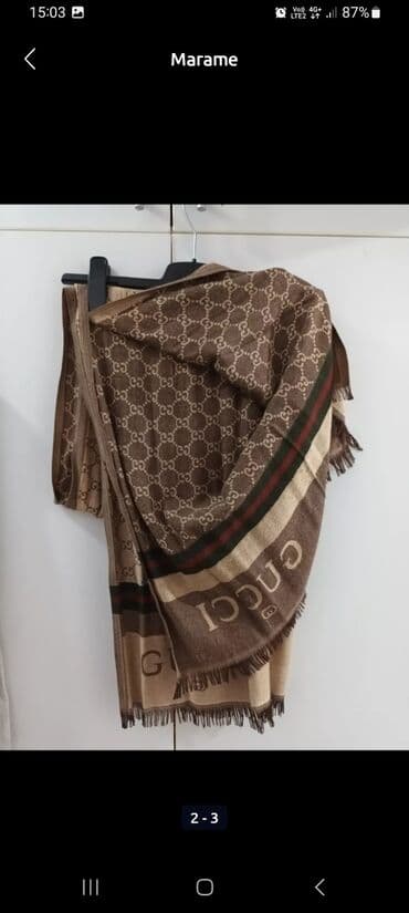p.s esarpe: Gucci, Cotton, color - Brown — 2