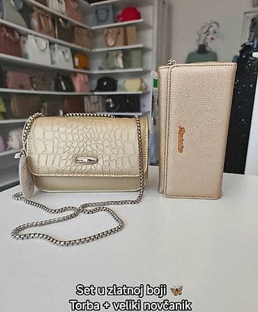 versace couture torba: Fa, Setovi torba + novčanik 1) Teget set - Elegantna torba u teget — 2