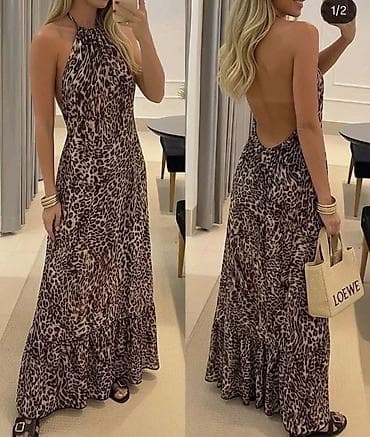 Leopard maxi haljina na vezanje oko vrata. - Kroj: duga, lepršava maxi na lalafo.rs Leopard maxi haljina na vezanje oko vrata. - Kroj: duga, lepršava maxi