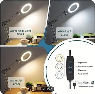 mali ramovi za slike: LED lupa lampa sa pantograf ramenom i štipaljkom za sto - Uveličanje — 8