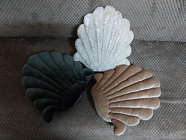 3d čipka: Ukrasni jastuci u obliku školjke - Materijal: mekani baršun sa nežnim — 4