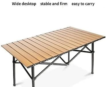 sportska torba za devojcice: Sklopivi kamp sto – aluminijumska ploča sa izgledom drveta, čelični — 2