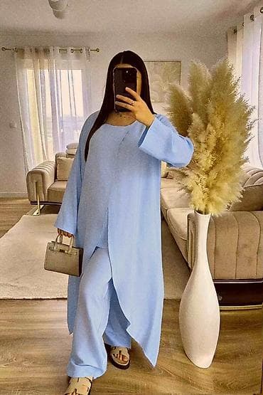 zenski kompleti: Komplet ženske garderobe – duga tunika + široke pantalone gd - Model — 1