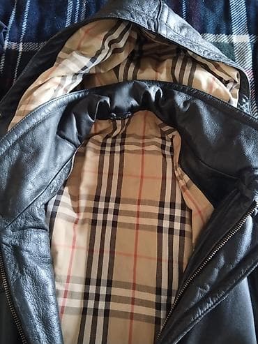 muški bade mantili: Burberry’s muška kožni kaput sa kapuljačom očuvan - Autentična — 1