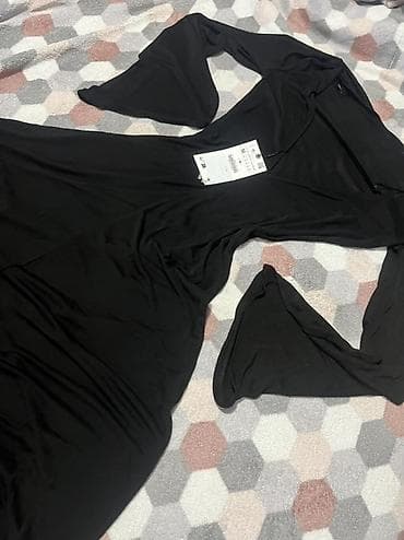ZARA crna maxi mrežasta haljina za plažu - Brend: ZARA - Model: duga
