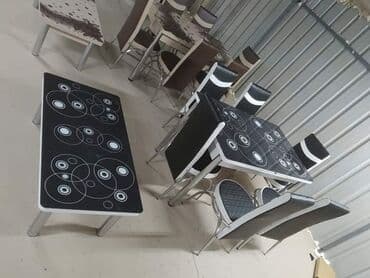 idea sto i stolice: Sto - 80cm Metal noge Ploca univer Staklo 4mm stolica - metal - eko — 10