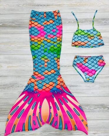 kabanice za devojcice: 🧜🏼‍♀️ Sirena trodelni kupaći kostimi 🥰 Veličine od 2 do 14 godina — 8