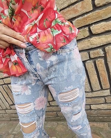 suskavci 90 ih: Farmerke – veličina L - Model: svetloplave teksas farmerke sa — 2