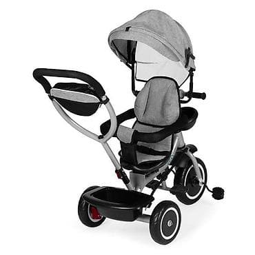 bilijar vranje: ECOTOYS 2u1 tricikl sa rotirajućim sedištem i sklopivom tendom – Gray — 1