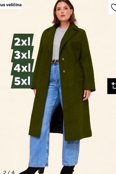 Košulje, bluze i tunike: Kaputi za punije 2XL 3XL 4XL 5XL Postavljeni.m❄️🧊☃️ Boje :crna, siva — 3