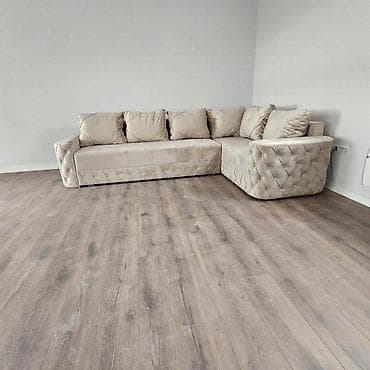 navlake za trosjed jysk: Ugaona garnitura – bež, L oblik - Elegantna ugaona sofa u bež — 1