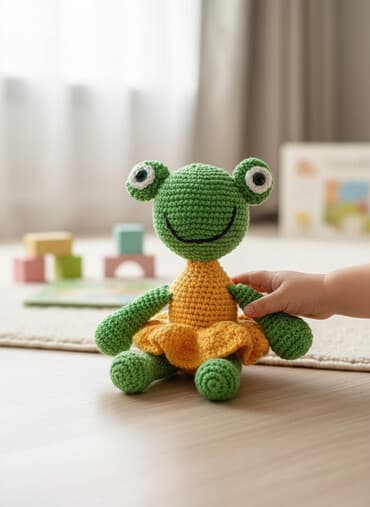 igračke za decu od godinu dana: Heklana igračka Žaba 🌈 U svet mašte vodi te končić po končić… 🧶💫 — 1
