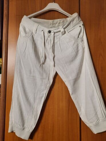cameleon pantalone: L, Lan, bоја - Bela, Jednobojni — 1