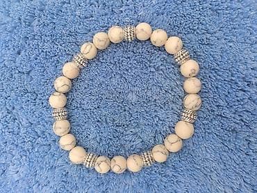 Satovi: Narukvica beli Haulit Narukvica od belog Haulita, poludragi kamen — 3