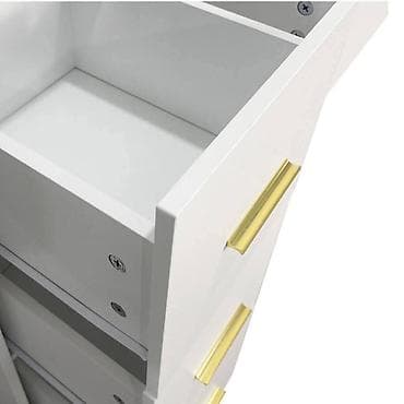 stolovi: Kozmetički sto/tač sa LED osvetljenim ogledalom - Moderan toaletni — 4