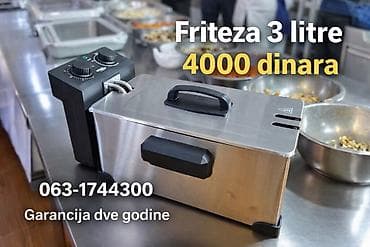 o bag beograd usce: Friteza zapremine 3 litre, izrađena od nerđajućeg čelika sa poklopcem — 1