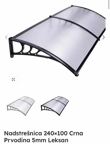Cena 15890 din Nadstrešnica 240×100 Crna Prvodina 5mm Leksan PVC