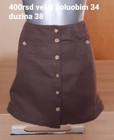 Suknje: S (EU 36), Mini, bоја - Braon — 1