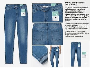 bershka cargo pants: Ženske skinny farmerke JANINA – veličina 42 (EU F 44/46) - Kroj: uske — 4