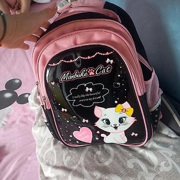 Ranac za devojčice sa motivom mace, idealan za vrtić, predškolsko ili