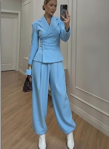 pantalone karirane: 🔥Ženski elegantni komplet – sako i široke pantalone
✅3700 din — 1